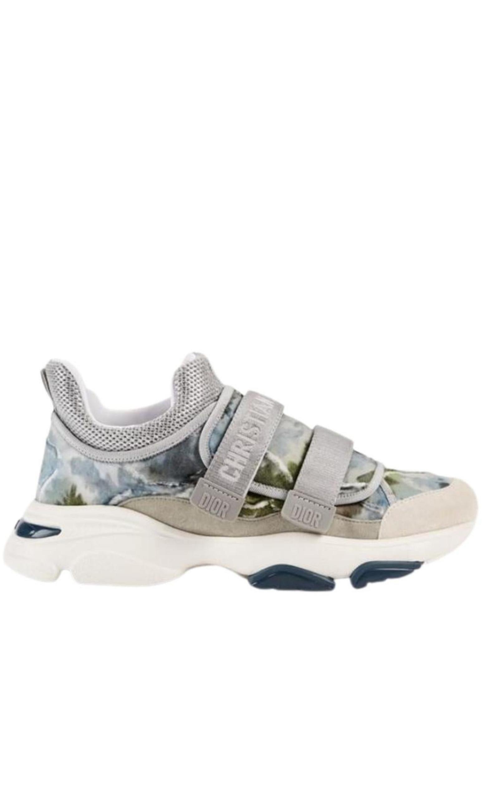 Dior D-Wander Camouflage Techno Fabric Sneakers | Runway Catalog