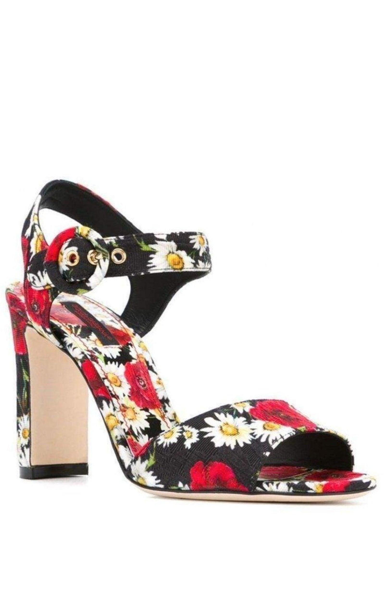  Dolce & GabbanaDaisy and Poppy Print Sandals - Runway Catalog