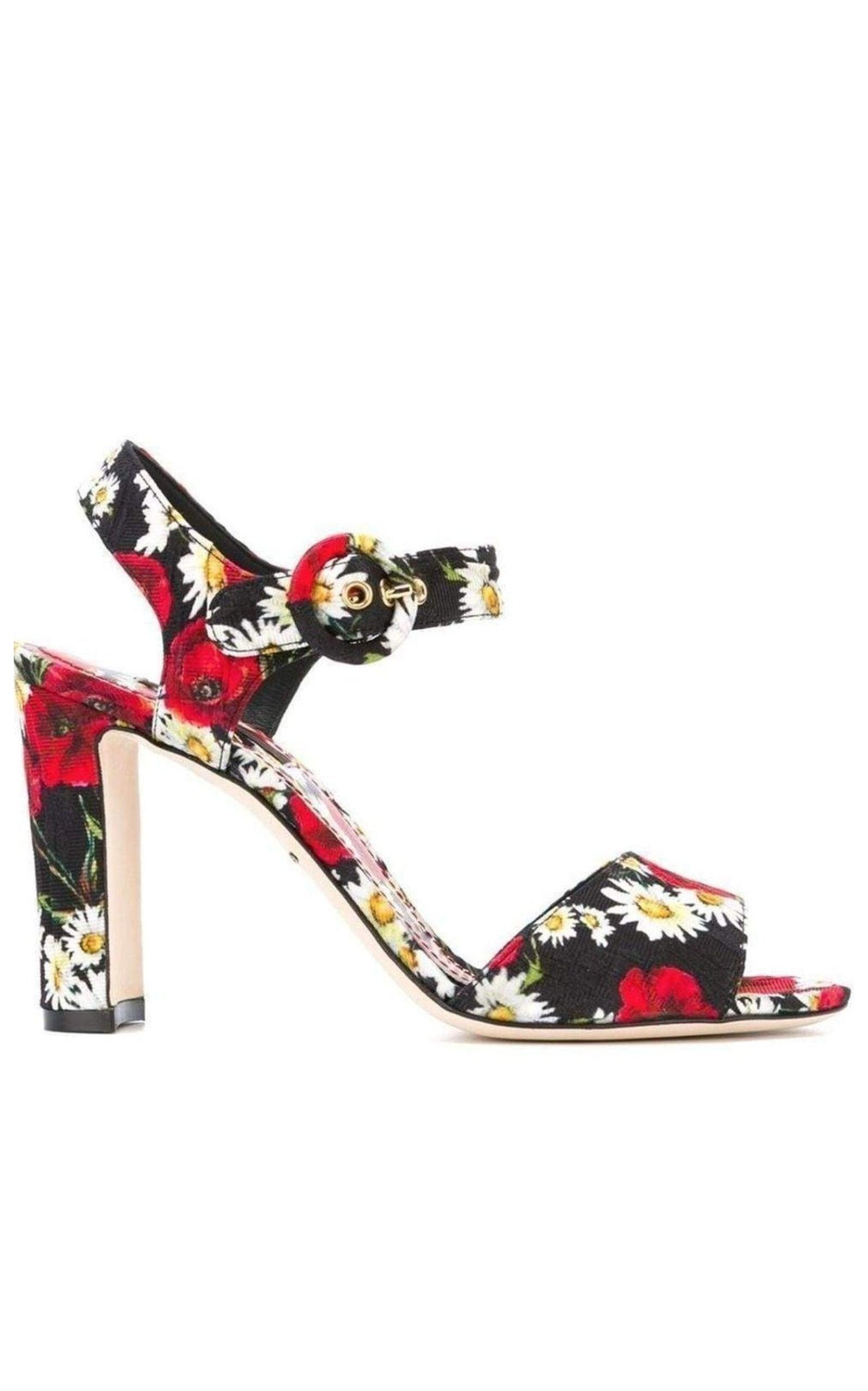  Dolce & GabbanaDaisy and Poppy Print Sandals - Runway Catalog
