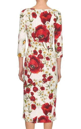  Dolce & GabbanaDaisy and Poppy Print Silk Blend Dress - Runway Catalog
