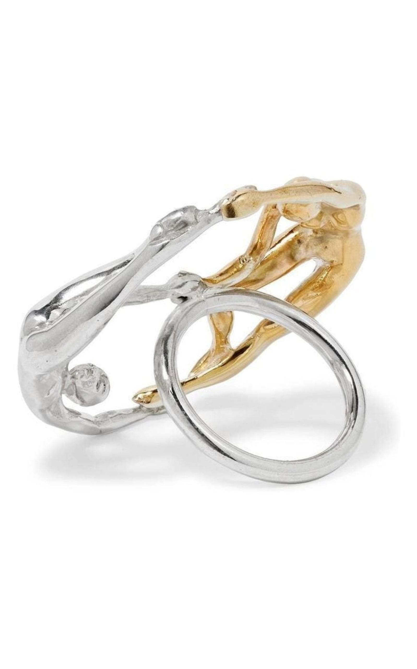  Paola VilasDança Sterling Silver and Gold-plated Ring - Runway Catalog