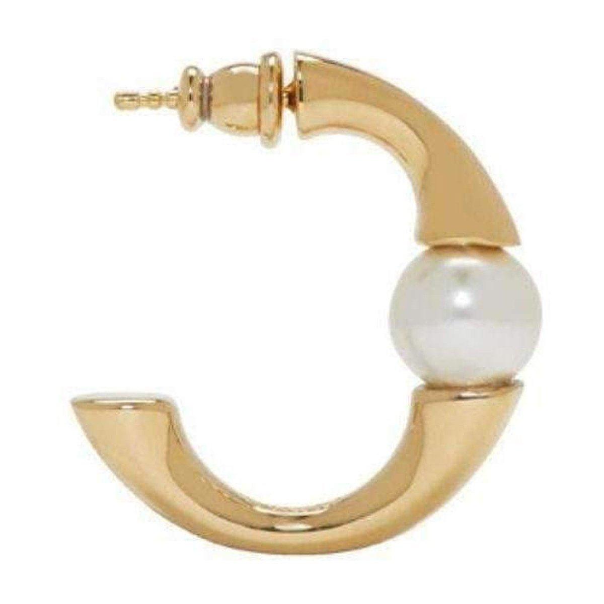  ChloeDarcey Swarovski Pearls Plated Brass Half Hoop Earrings - Runway Catalog