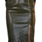  Jean Paul GaultierDark Olive Green Front Zipper Leather Skirt - Runway Catalog