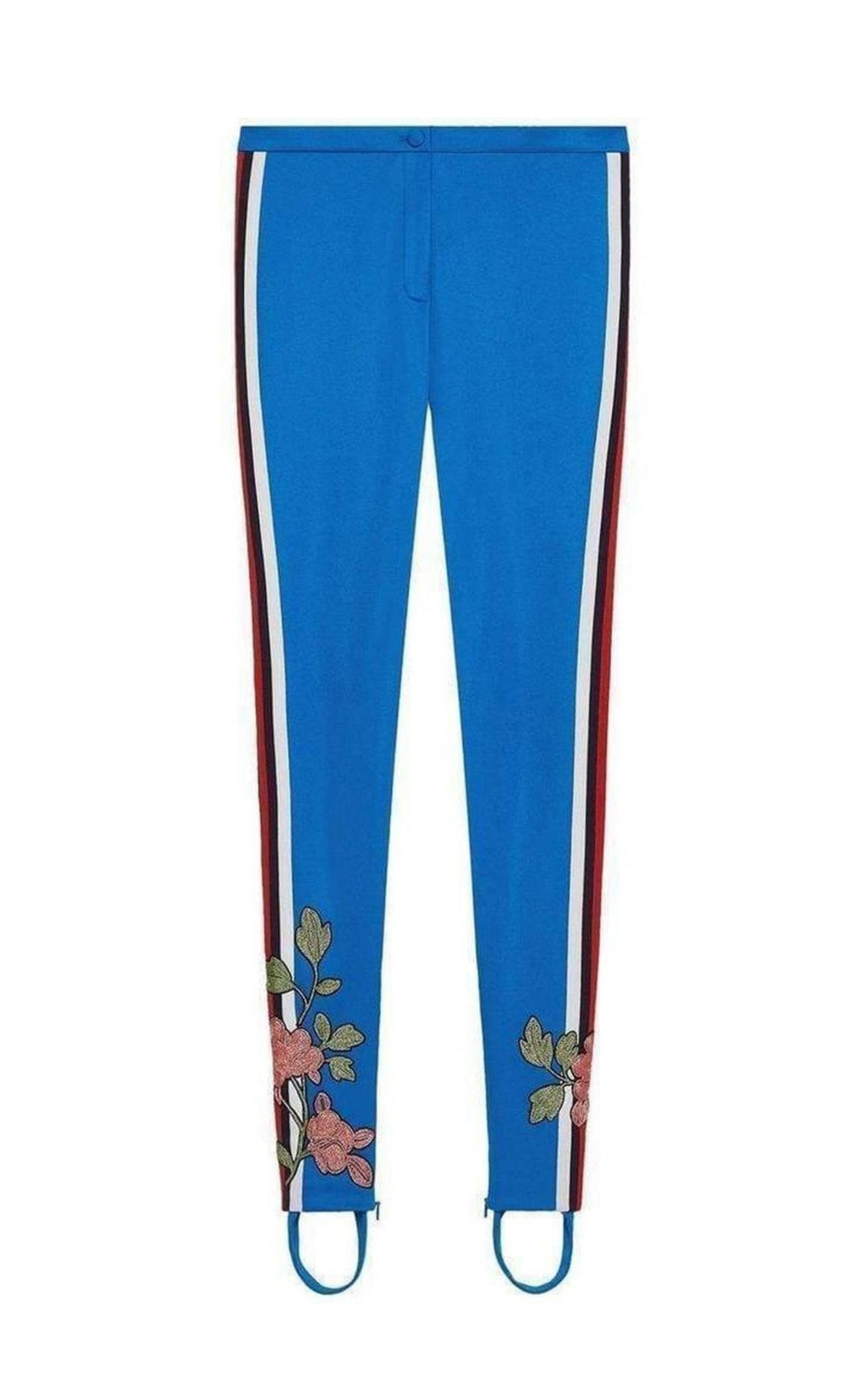 Shop GUCCI Embroidered Jersey Stirrup Leggings by runway_catalog