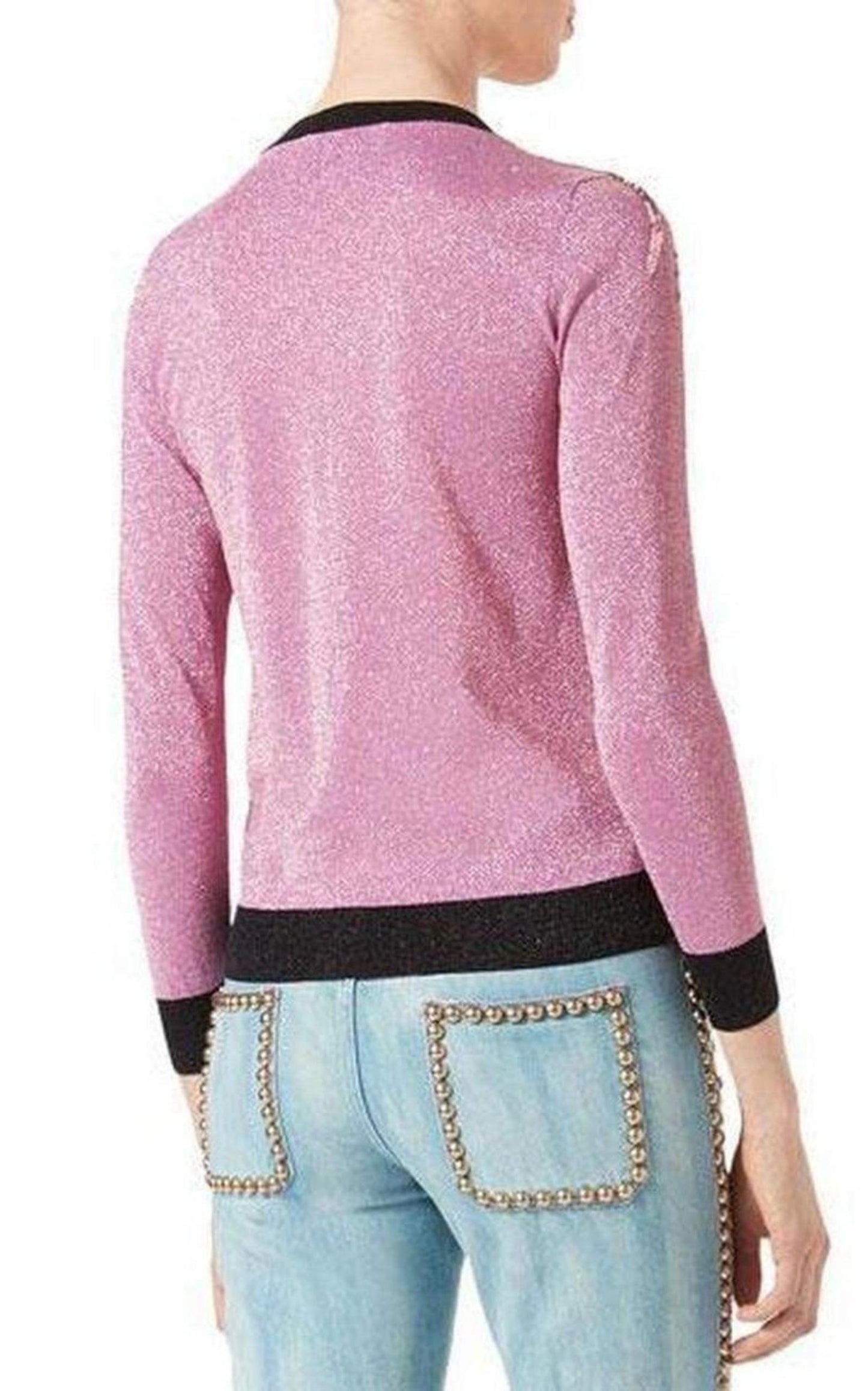  GucciEmbroidered Metallic Light Pink Sweater - Runway Catalog
