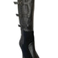  BCBGMAXAZRIAEmily Black Leather Buckles Boots - Runway Catalog