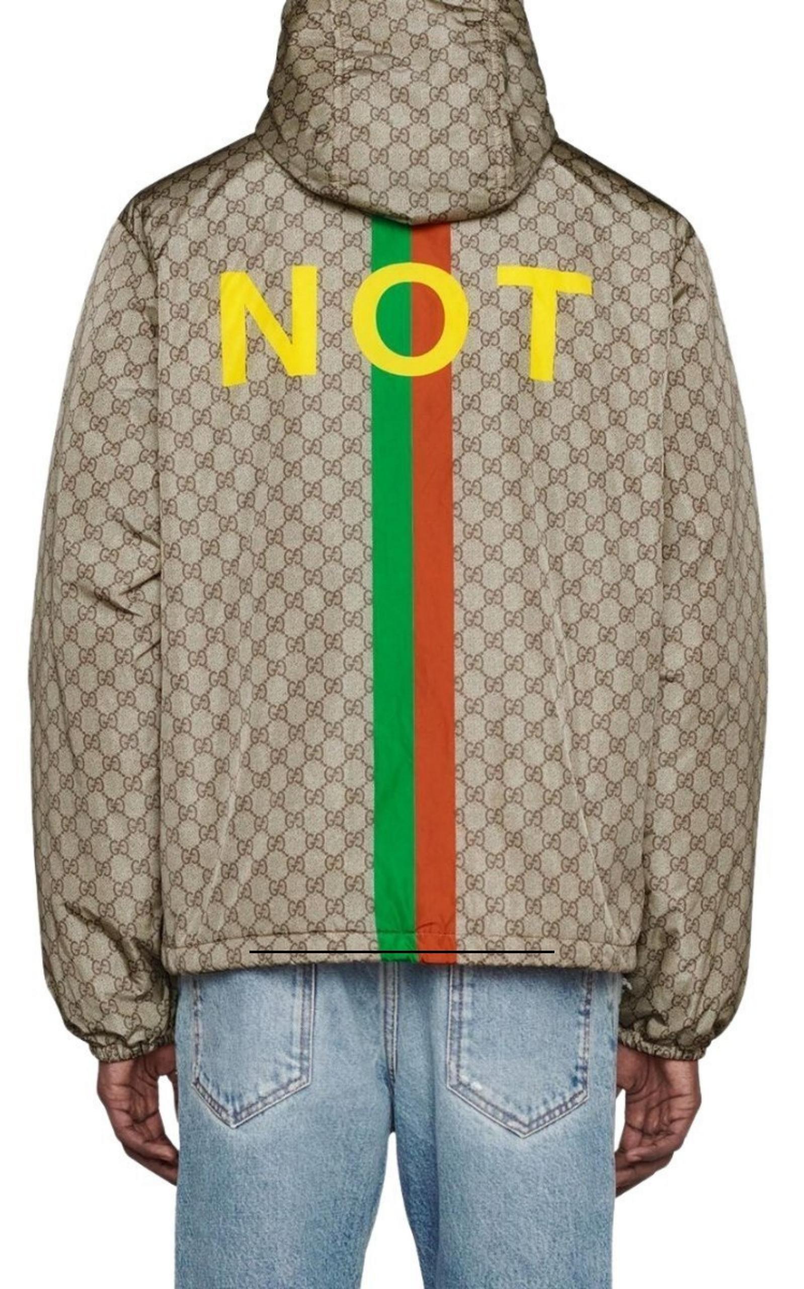  GucciFake-Not Print Nylon Jacket - Runway Catalog