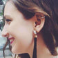  May MOmaFay Rose Gold Fringes Crystal Earrings - Runway Catalog