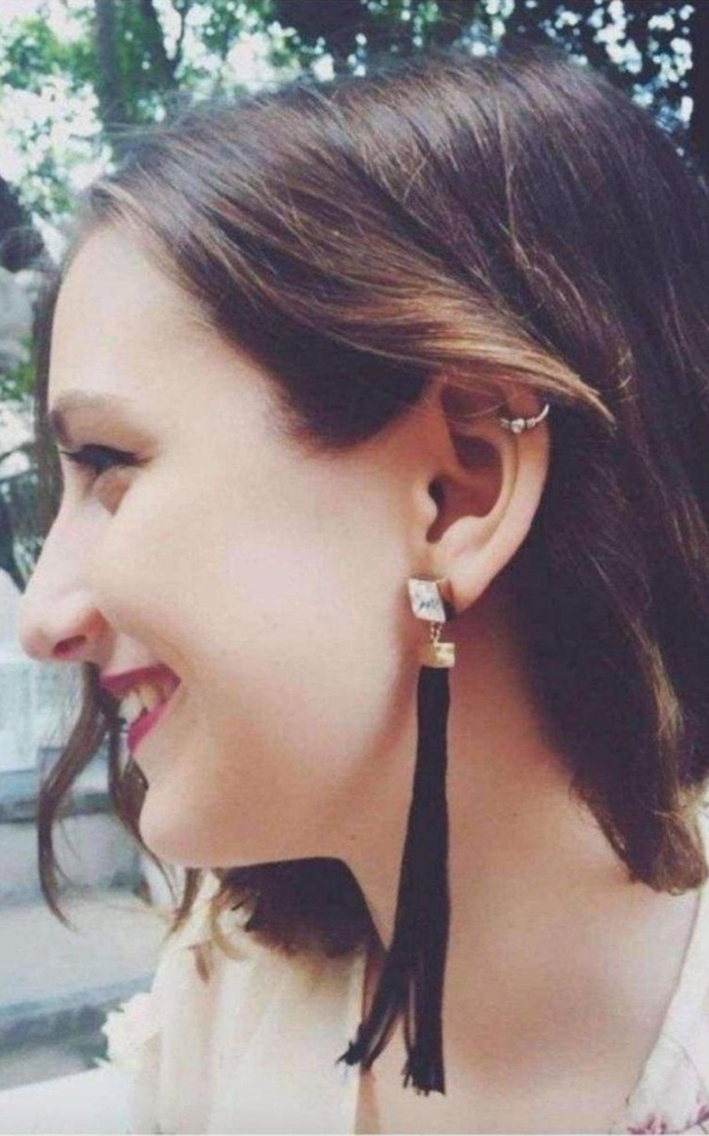  May MOmaFay Rose Gold Fringes Crystal Earrings - Runway Catalog