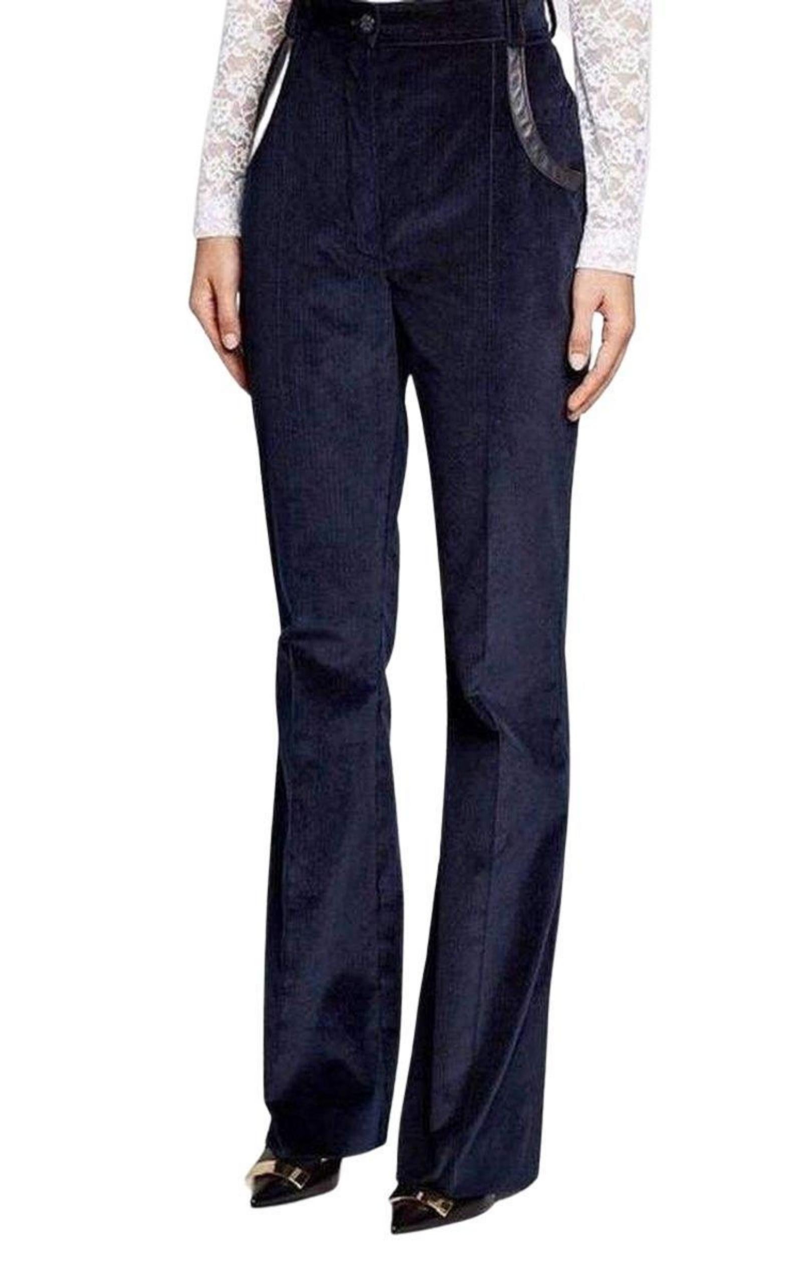  Nina RicciFlared Stretch Cotton Corduroy Trousers - Runway Catalog