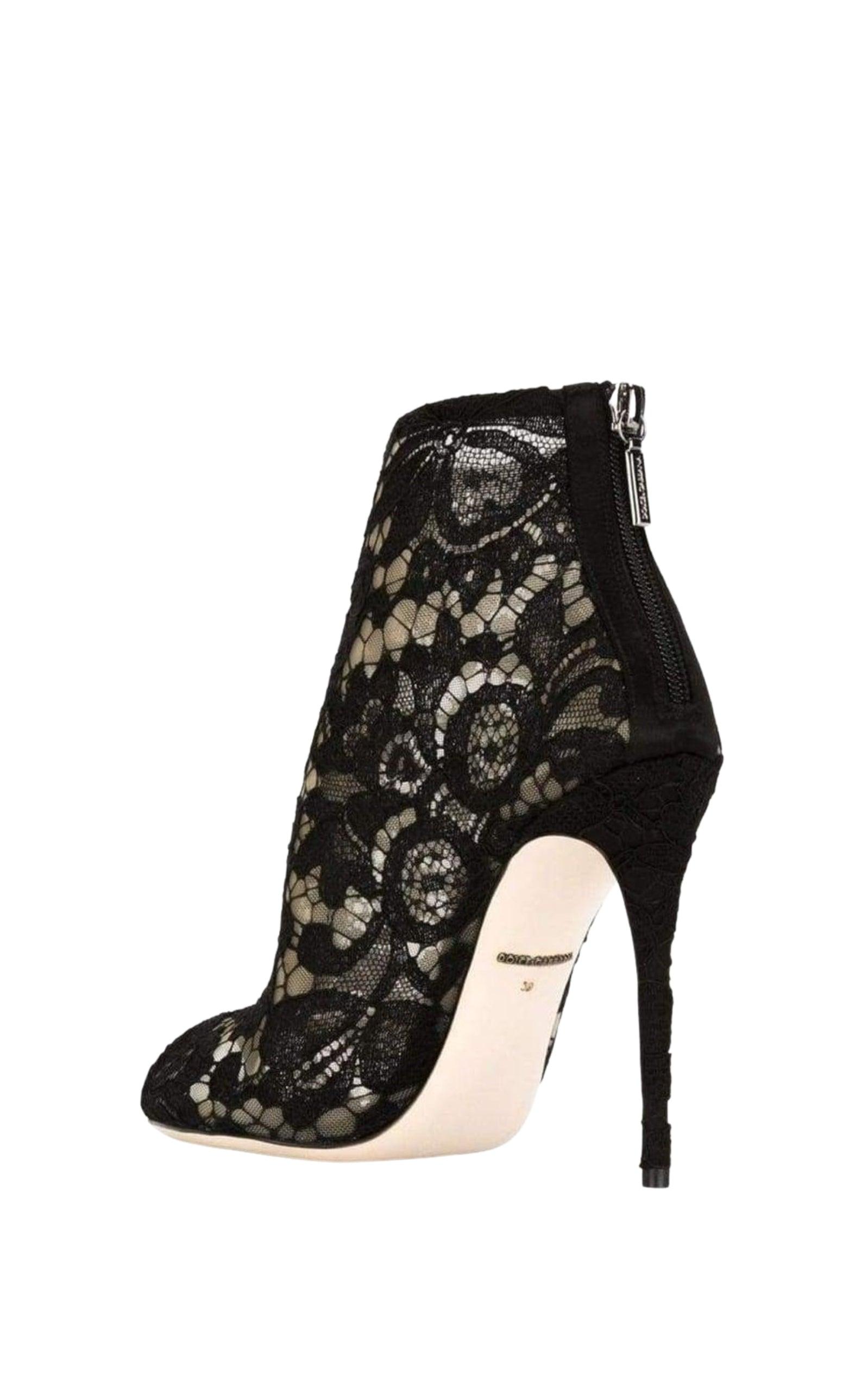  Dolce & GabbanaFloral Lace Booties - Runway Catalog