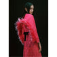Huishan Zhang-'Ludmilla' Floral Lace and Feather Trimmed Gown - Runway Catalog