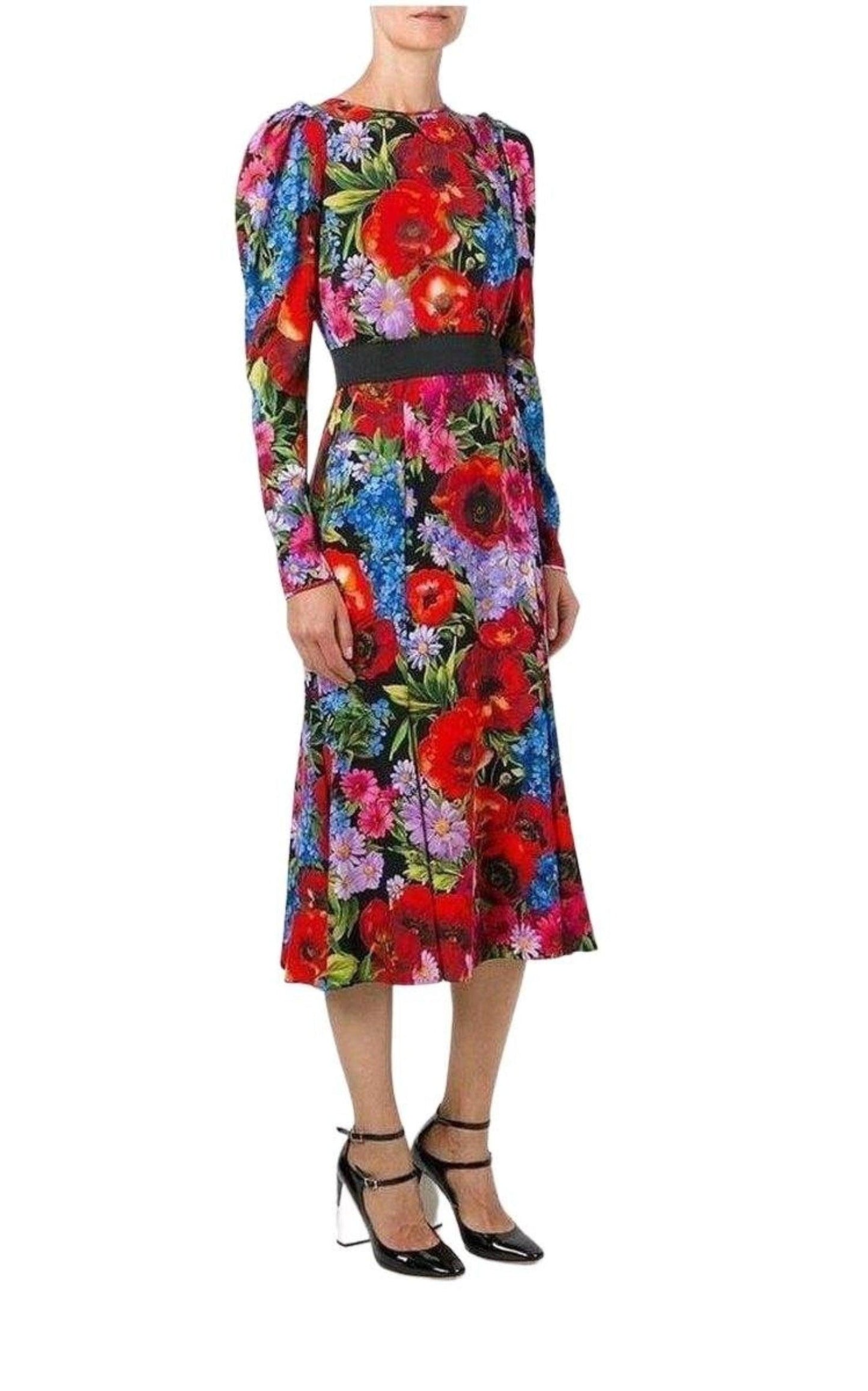  Dolce & GabbanaFloral Print Silk Dress - Runway Catalog