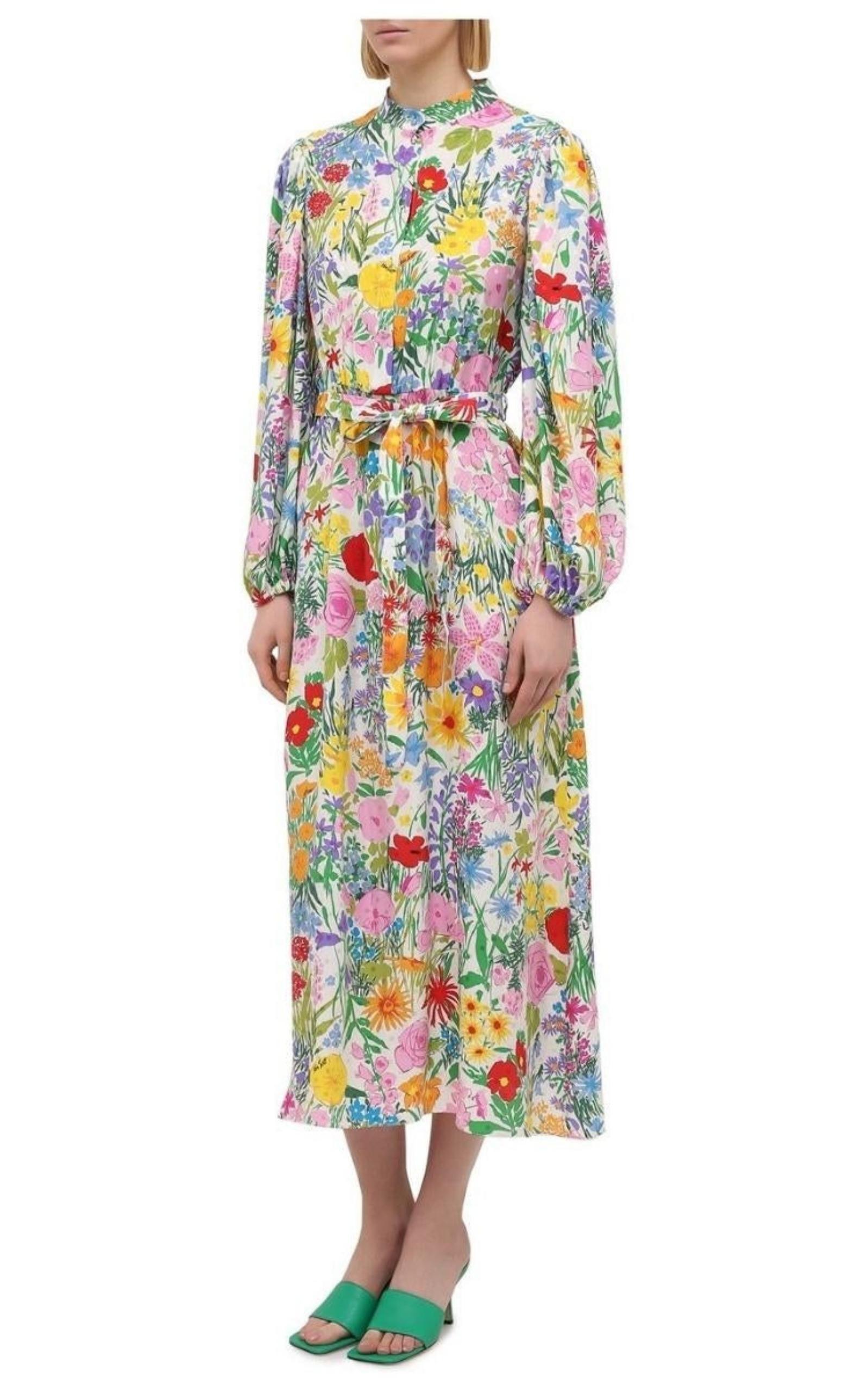  GucciFloral-Print Silk Dress - Runway Catalog