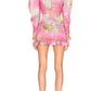  Alessandra RichFloral Puff-Sleeve Silk Mini Dress - Runway Catalog