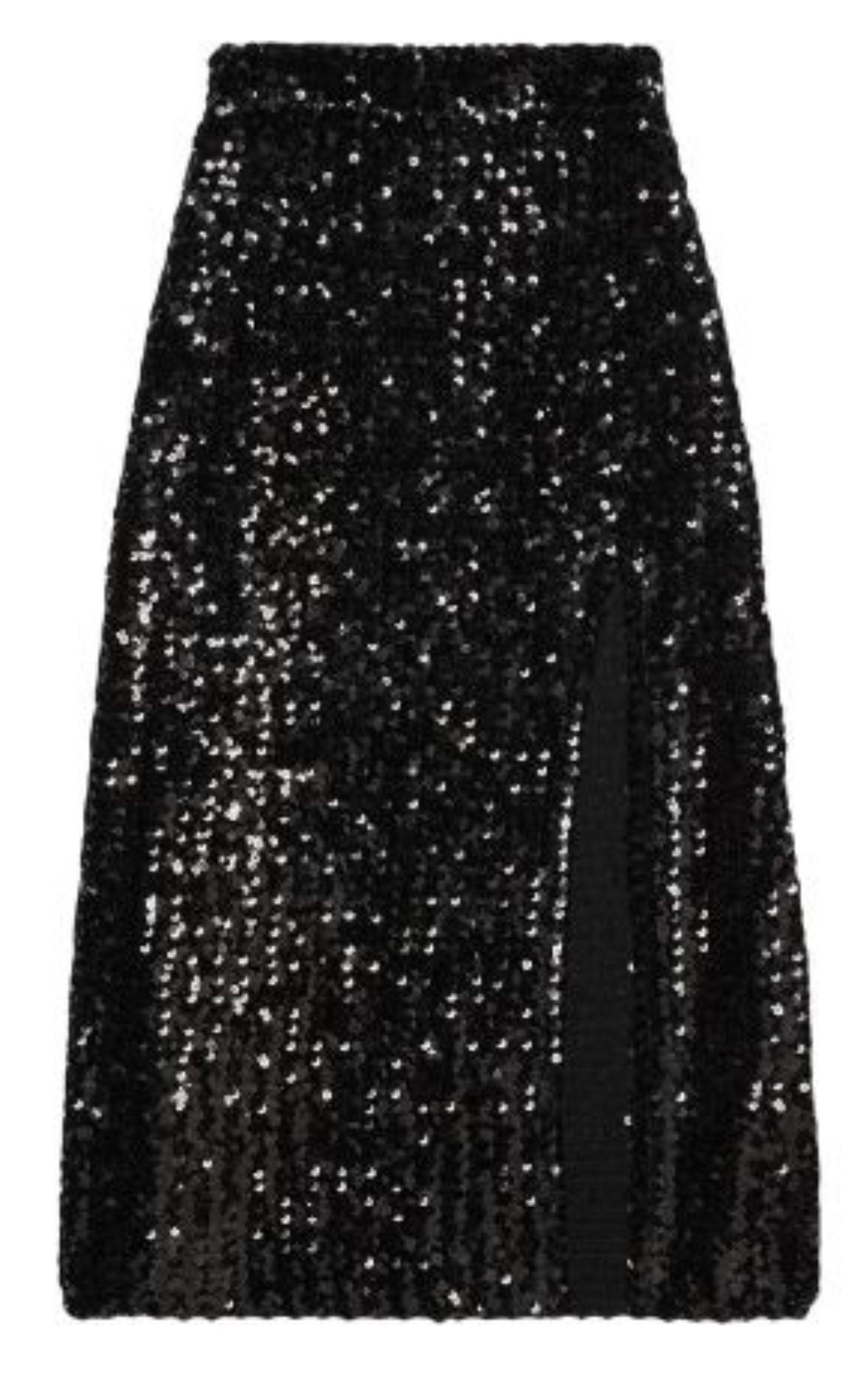 Gucci Front Slit Sequin Embroidered Skirt | Runway Catalog