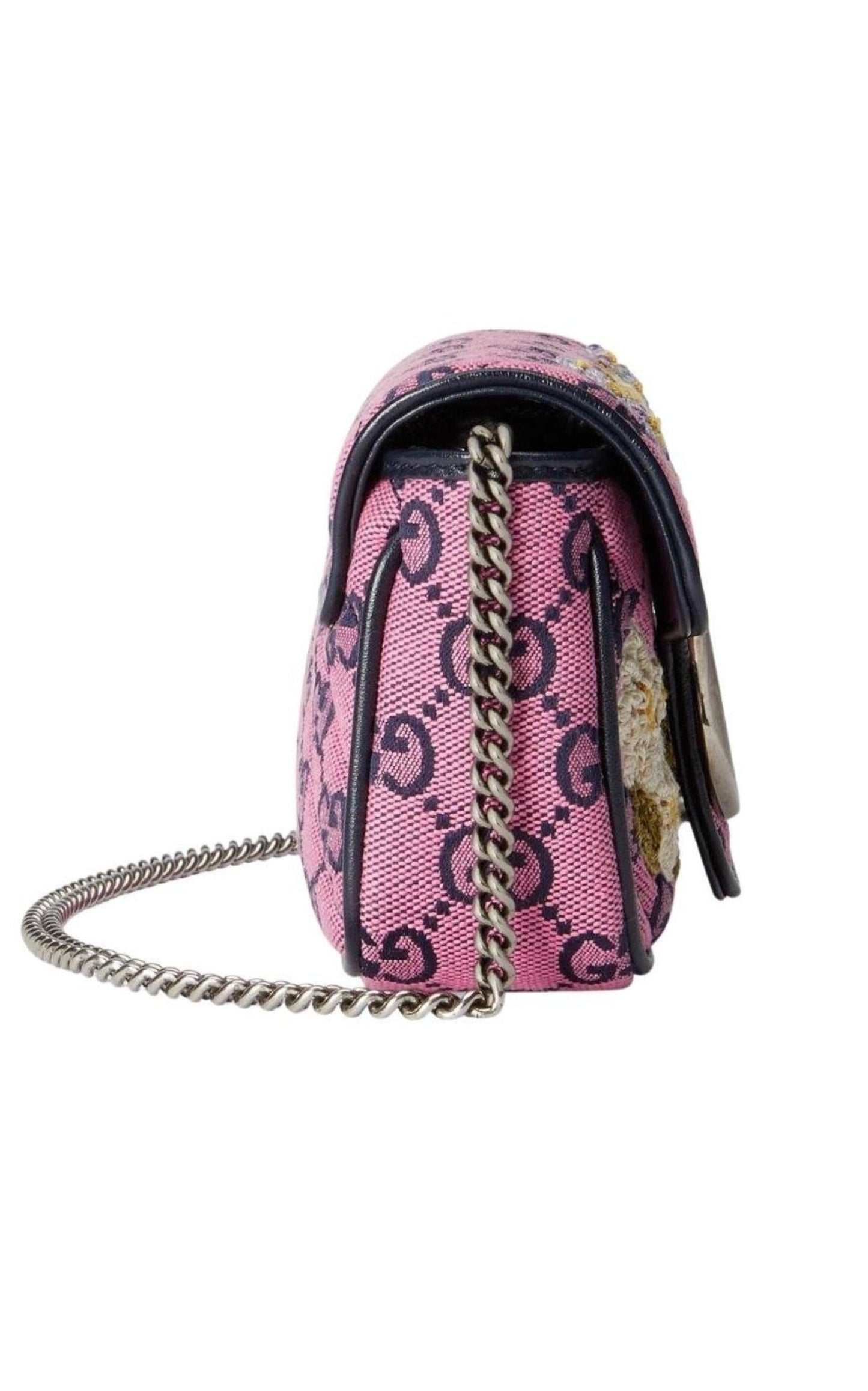  GucciGG Marmont Pink Embroidery Super Mini Bag - Runway Catalog
