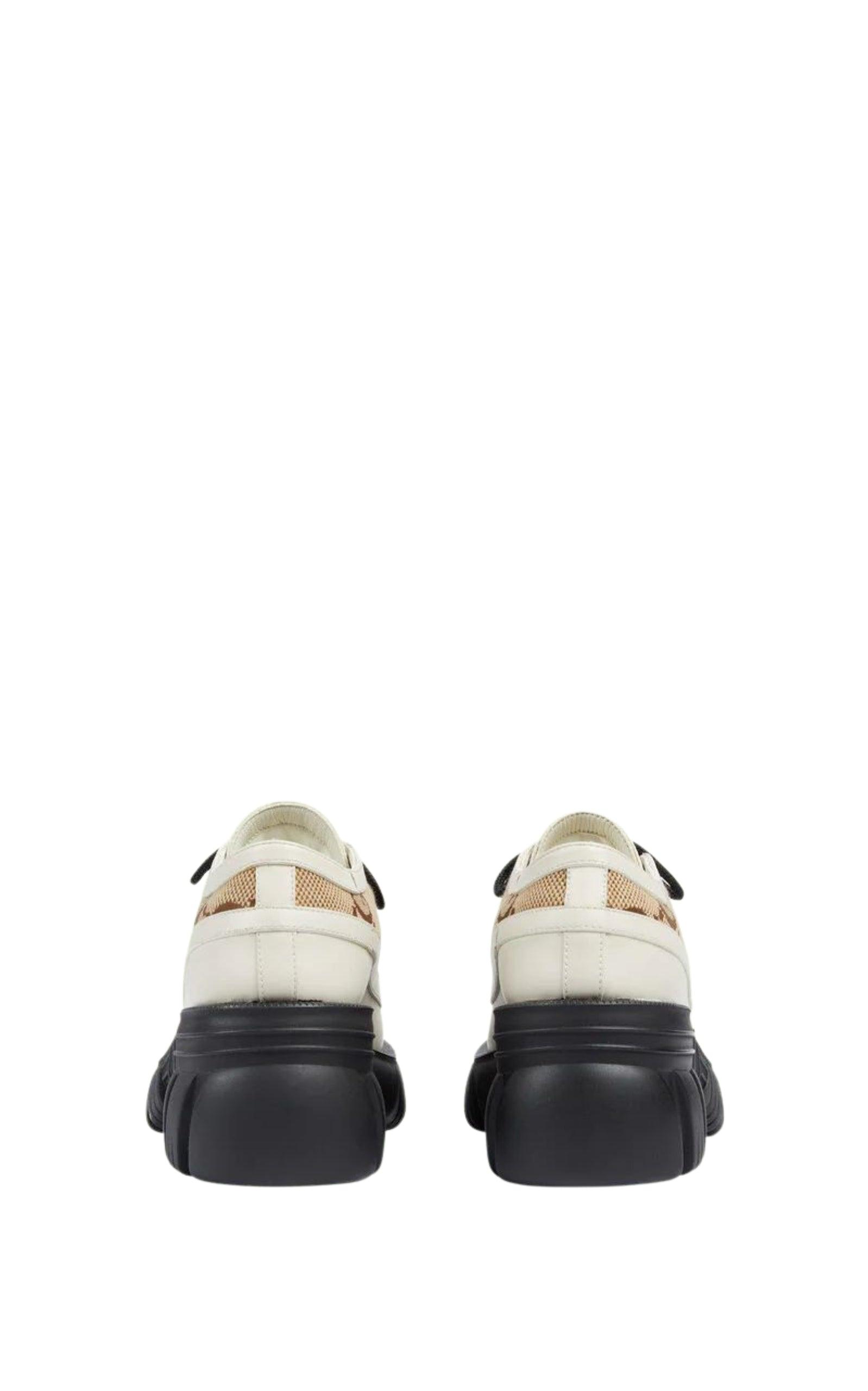 Gucci GG panelled leather sneakers - White