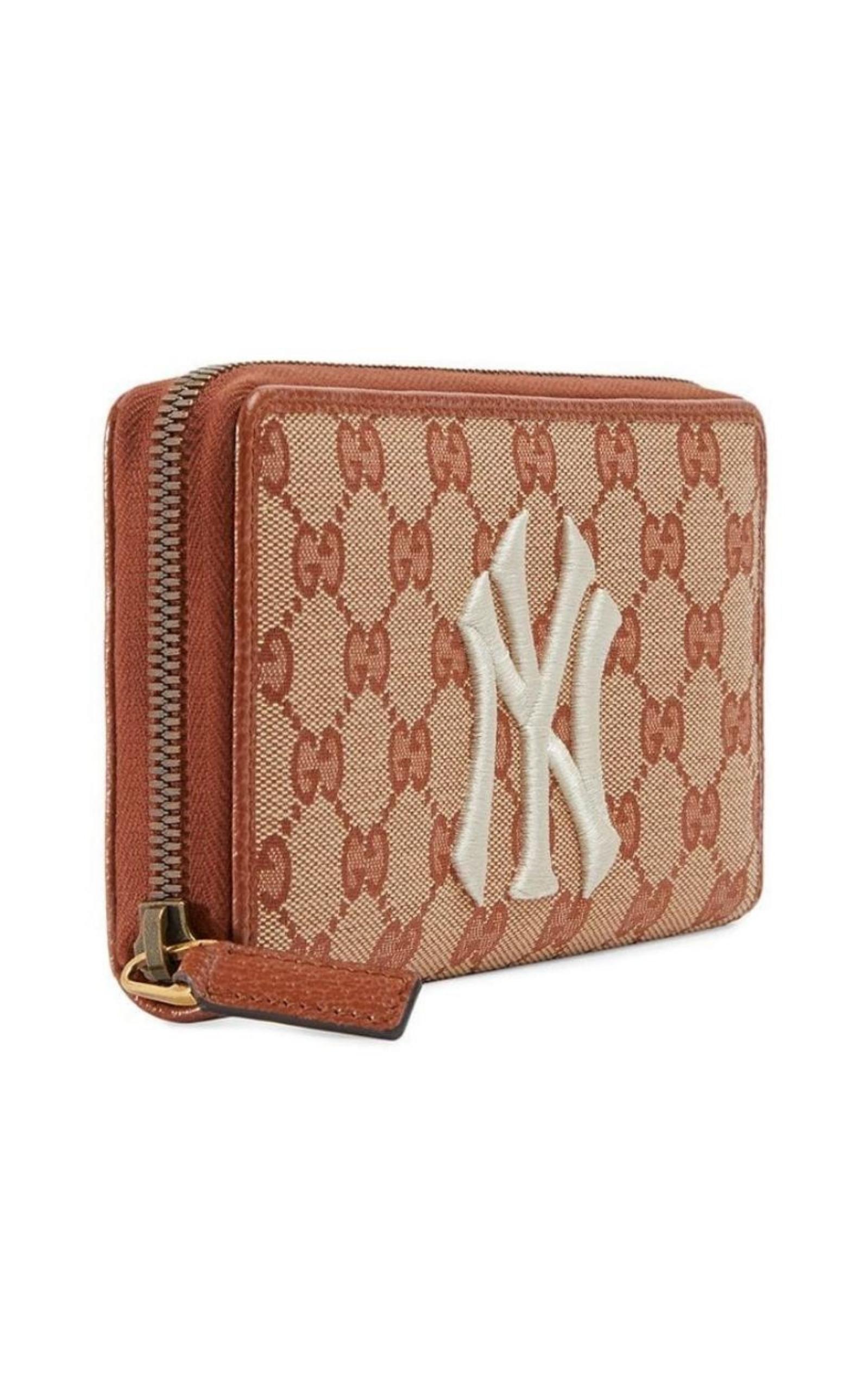 Gucci GG Zip Around Wallet with New York Yankees Patch