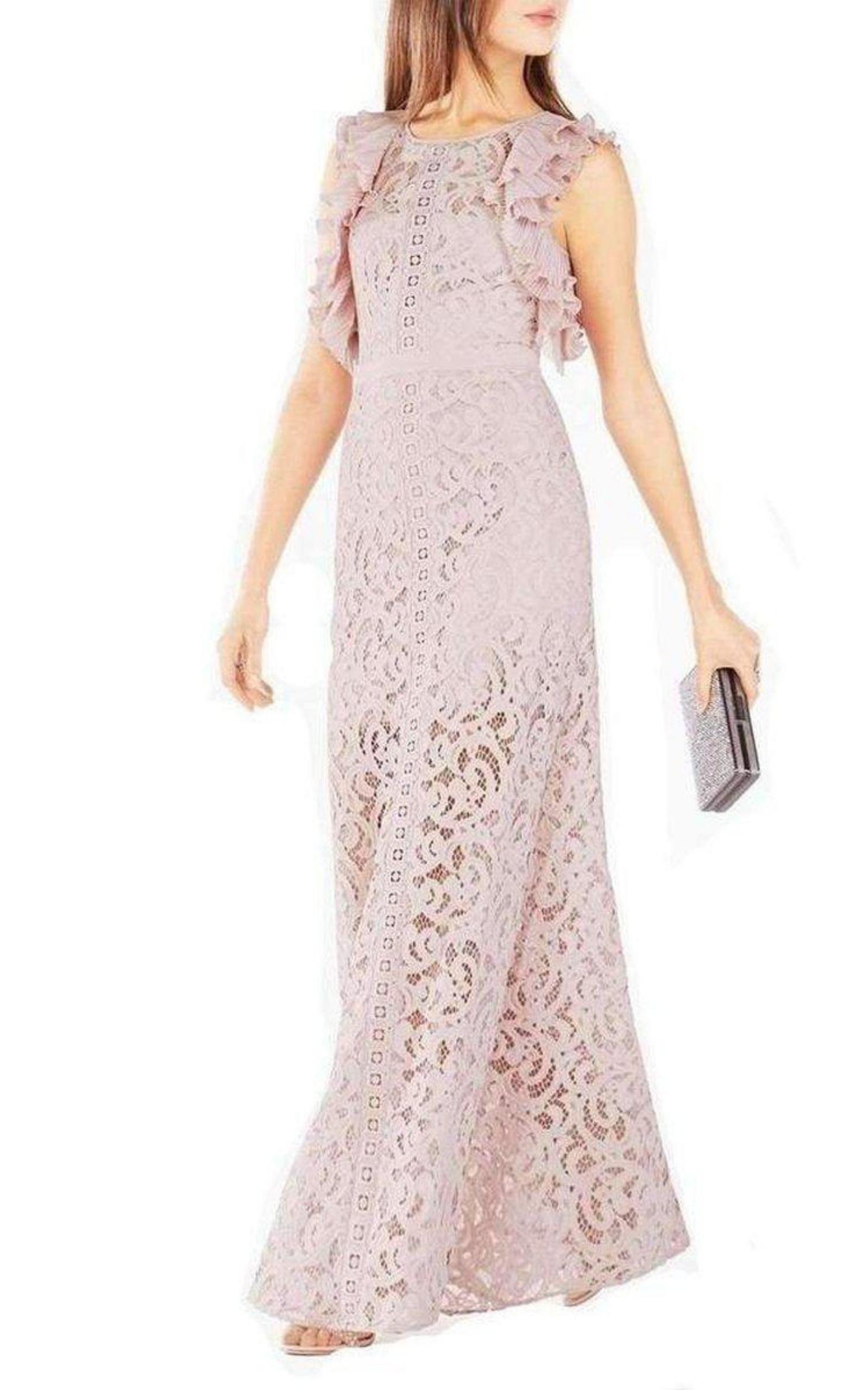 Geanna Lace Blocked Gown