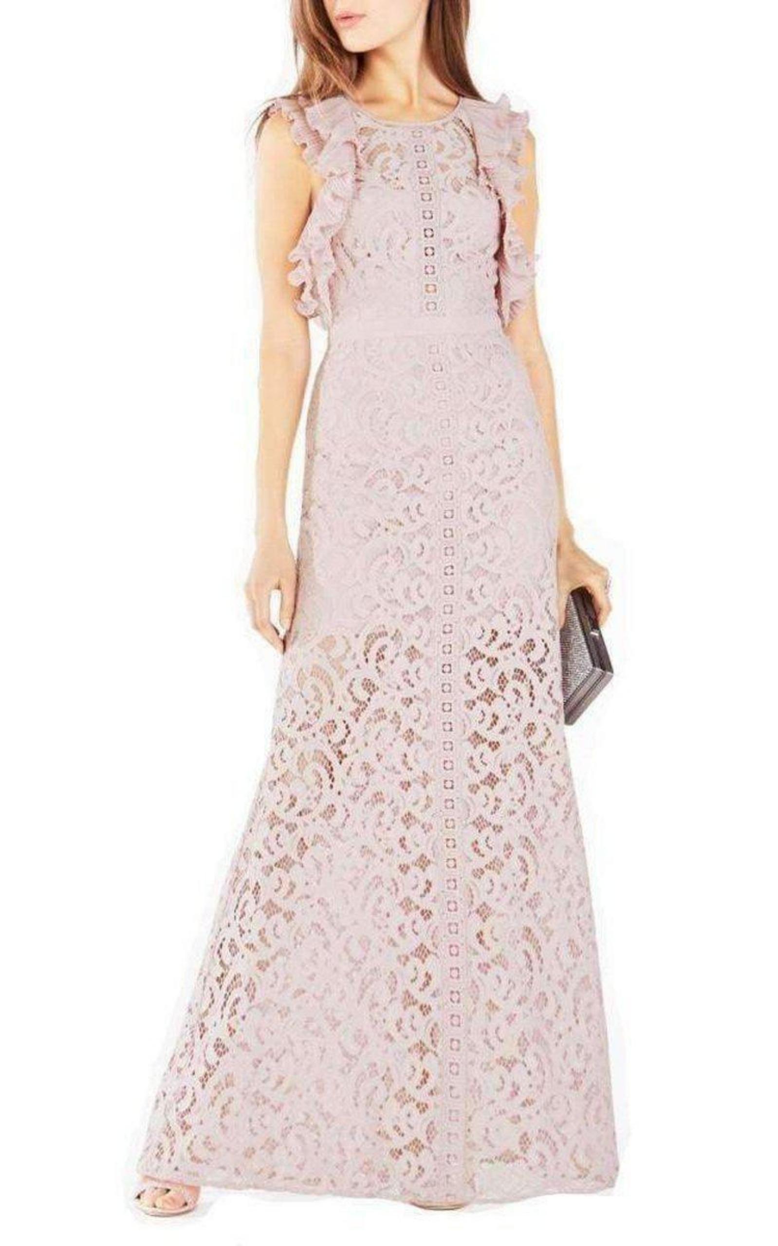 BCBGMAXAZRIA Geanna Lace Blocked Gown Runway Catalog