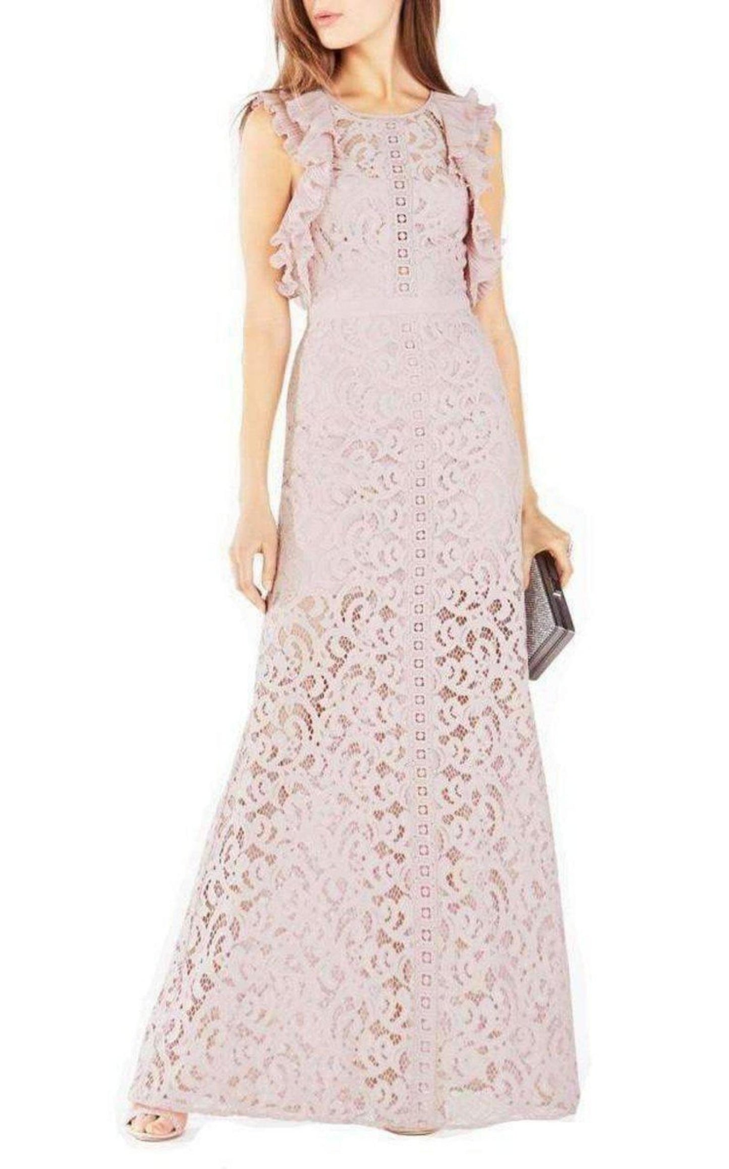 Geanna Lace Blocked Gown