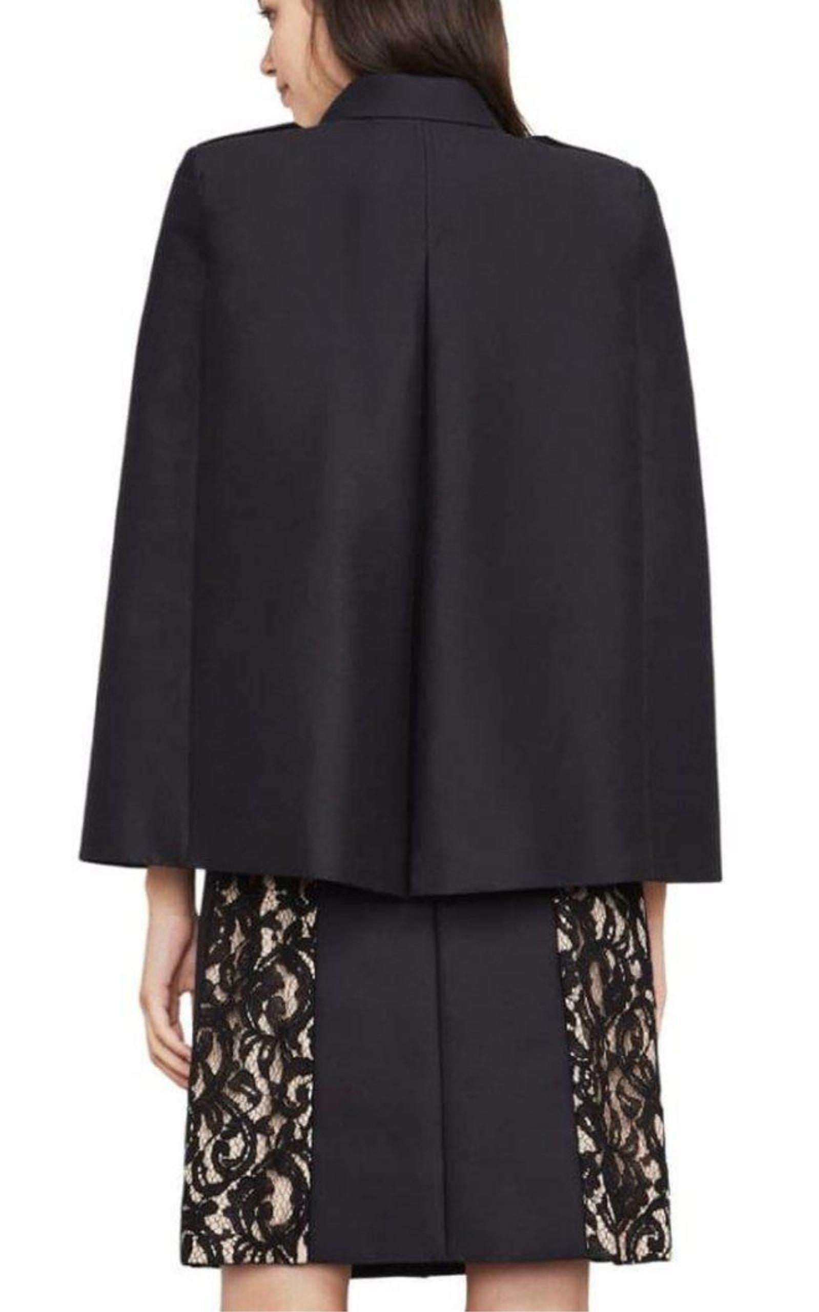 BCBGMAXAZRIA Genevieve Lace Cape Dress Runway Catalog