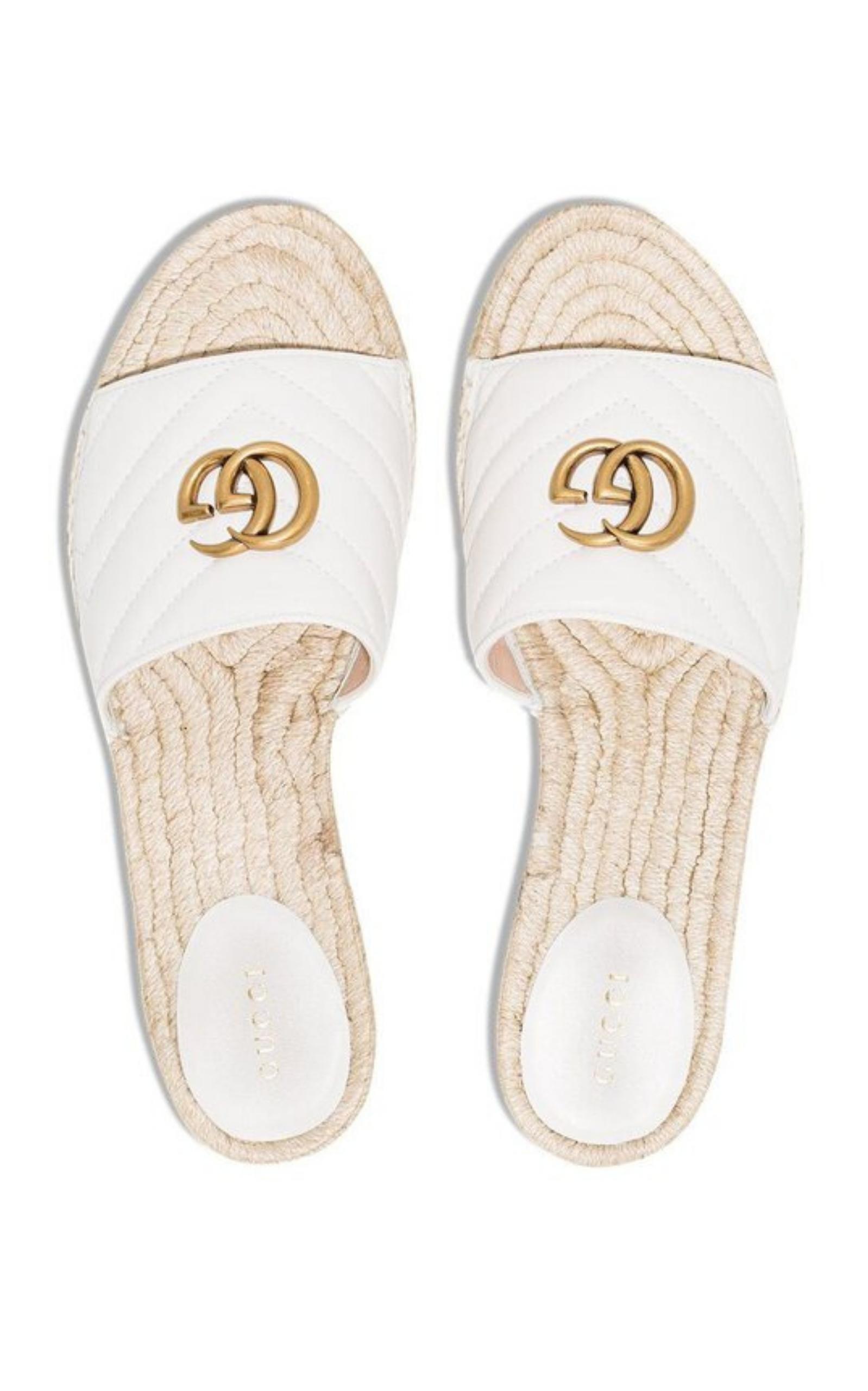 Gucci Gg Logo Quilted Leather Espadrilles | Runway Catalog