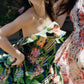  GucciGreen Floral Check-Print Ruffled Silk-Crepe Gown - Runway Catalog