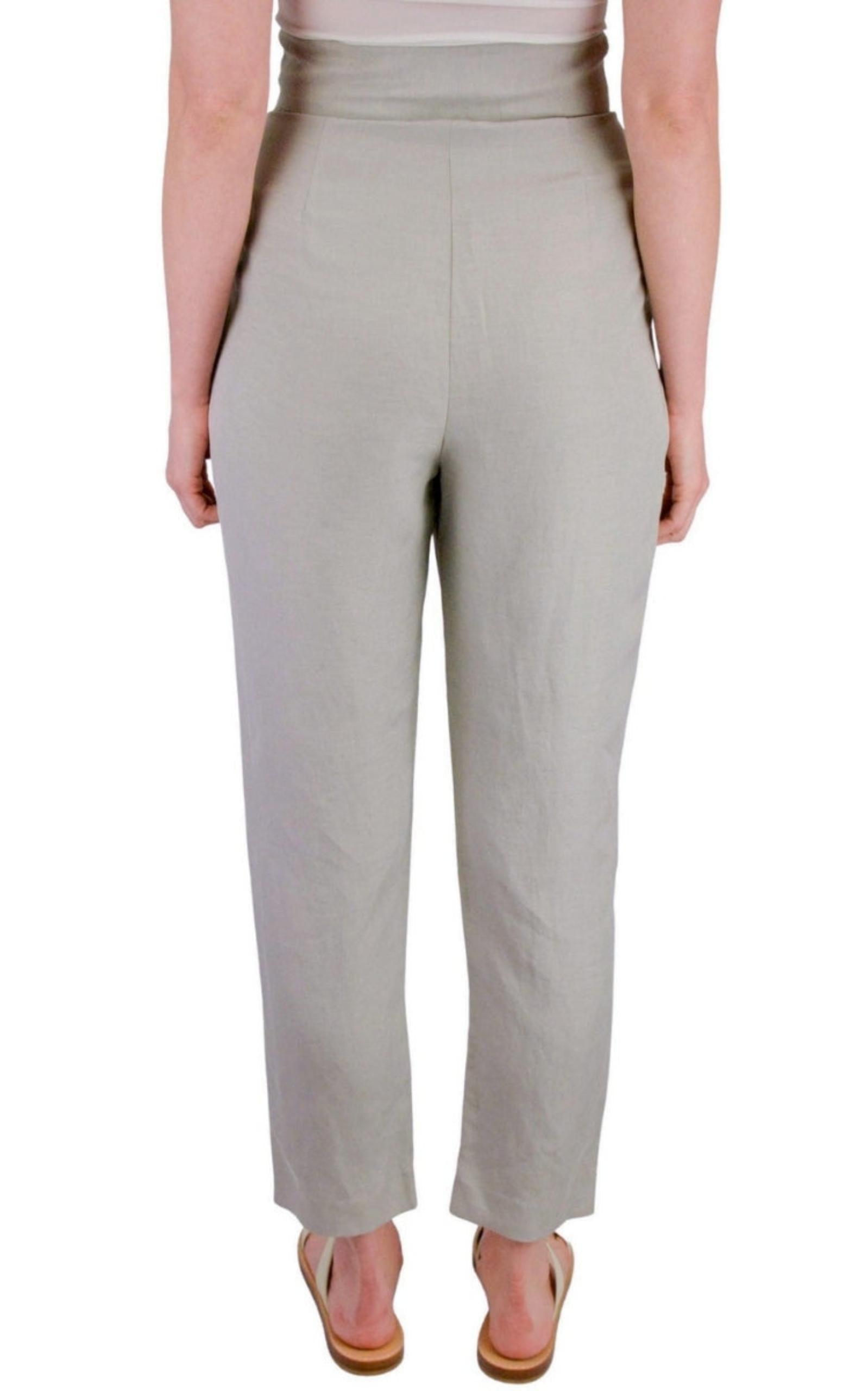 Grey Silk linen blend Pleated Pants Heros 4