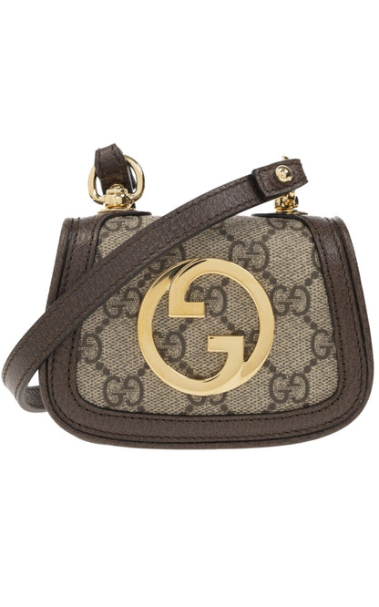 Blondie GG Supreme Cardholder Mini Bag-Crossbody Bags-Gucci-Brown-Canvas-Runway Catalog