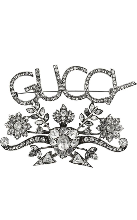  GucciGuccy Crystal Brooch - Runway Catalog
