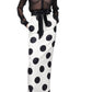  Saint LaurentHigh Waist Polka Dot Silk Twill Skirt - Runway Catalog