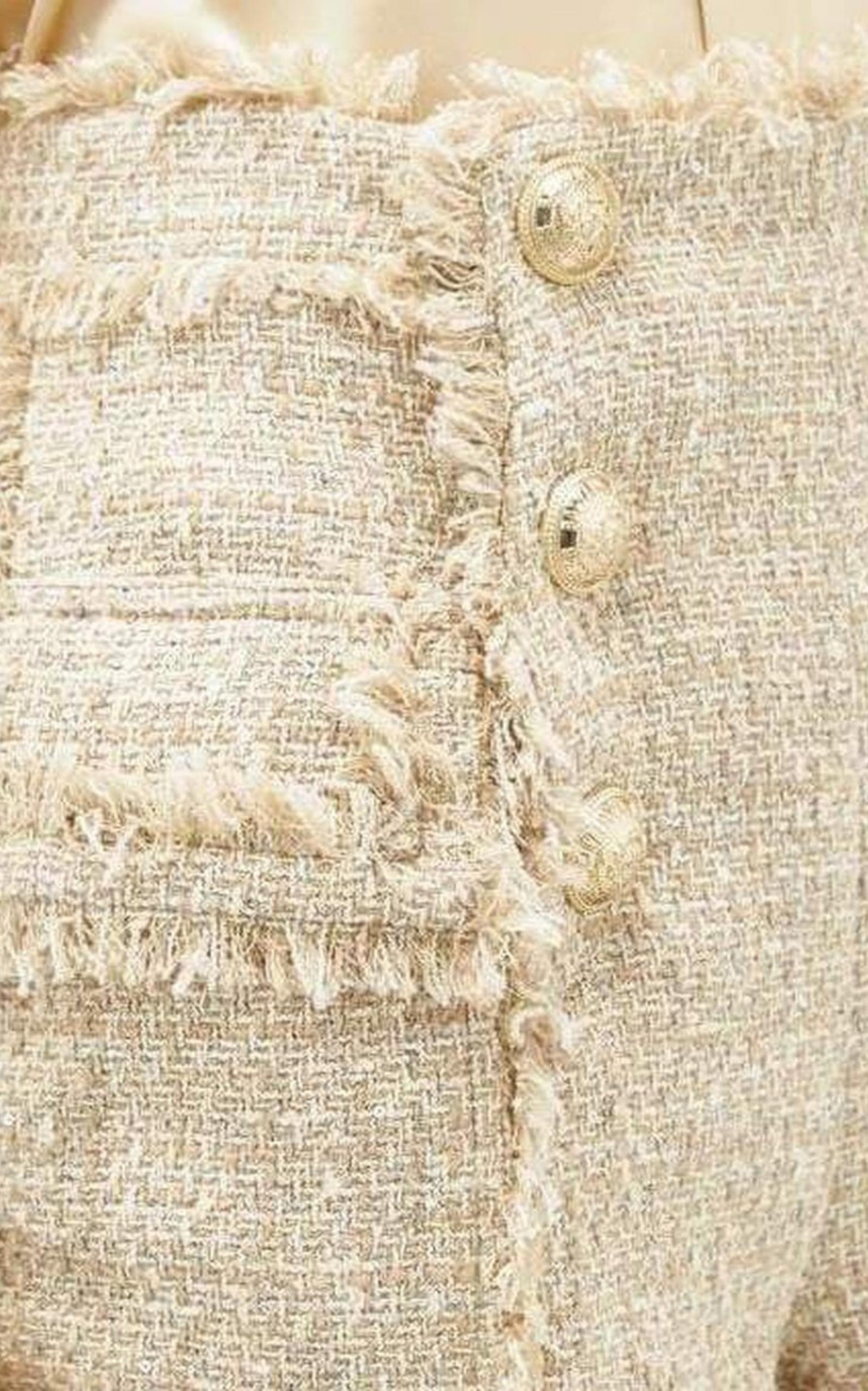  BalmainHigh-rise cotton-blend tweed shorts - Runway Catalog