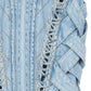  BalmainHigh-waist Lace-up Denim Skirt - Runway Catalog