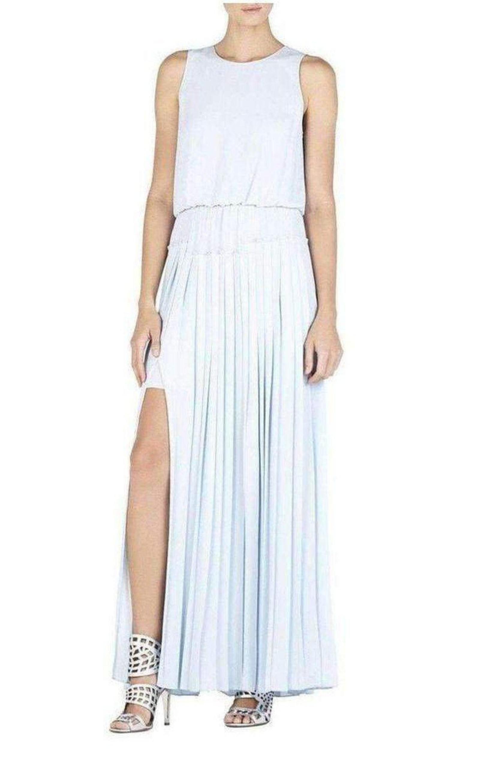  BCBGMAXAZRIAJenine High Split Pleated Skirt Maxi Dress - Runway Catalog