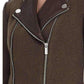 Julia Contrast Leather Sleeves Coat