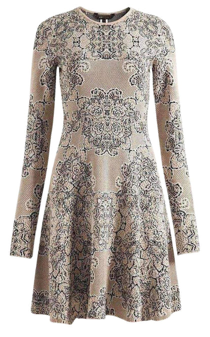 Julisa Geometric Jacquard Silk Dress
