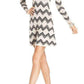 Keeley Jacquard Zigzag Sweater Silk Blend Dress