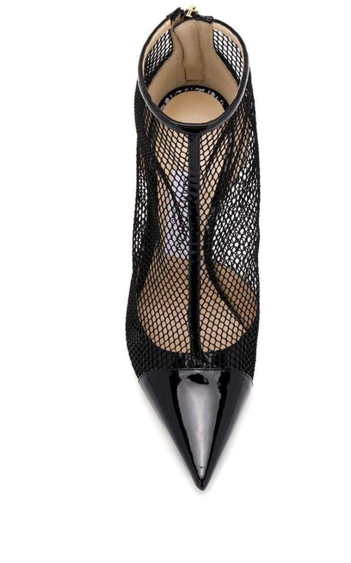  Jimmy ChooKix 100 Fishnet Patent Leather Ankle Boots - Runway Catalog