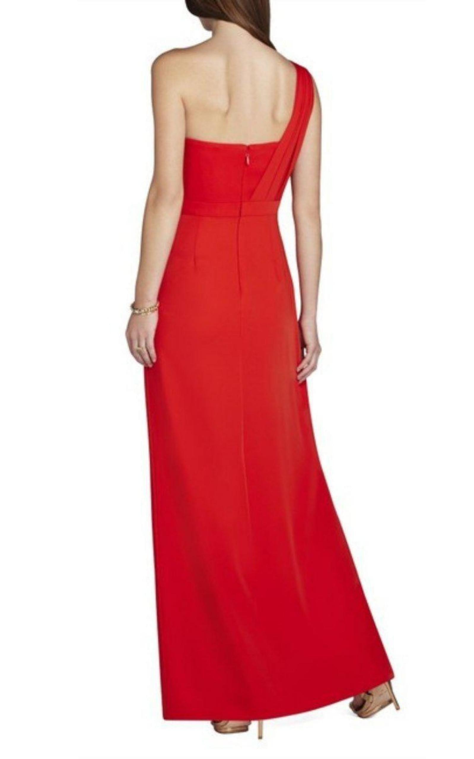 BCBGMAXAZRIA Kristine One Shoulder Peplum Gown Runway Catalog