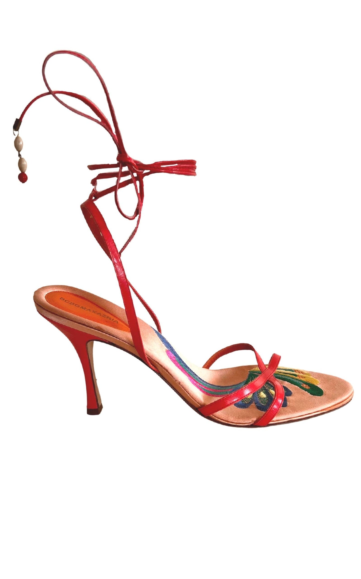  BCBGMAXAZRIALeather Sandals Insole Embroidery - Runway Catalog