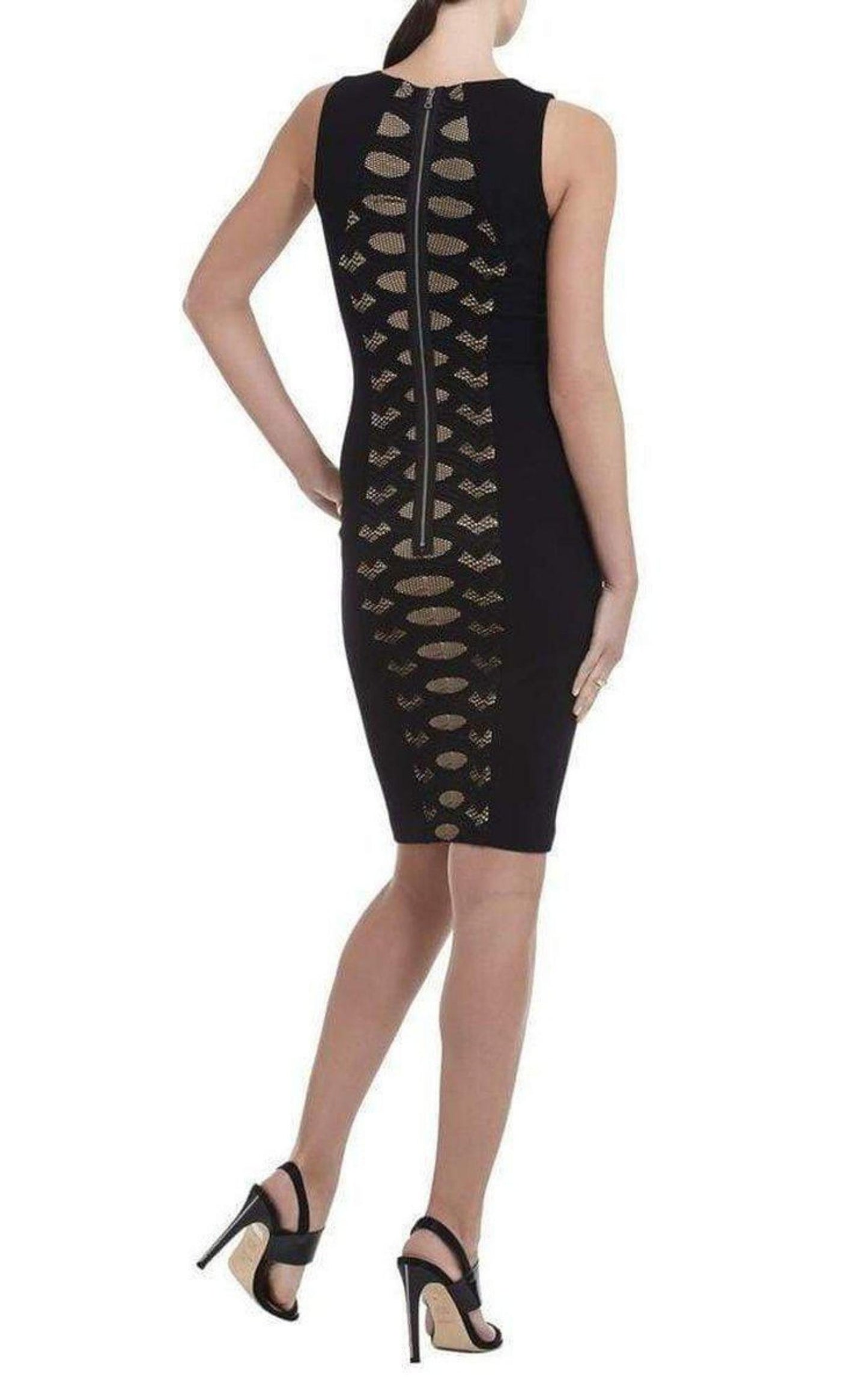  BCBGMAXAZRIALeona Lace Dress with Contrast Ponte Dress - Runway Catalog