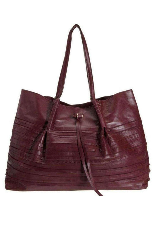  Nina RicciLiane Tiered Large Leather Tote Bag - Runway Catalog