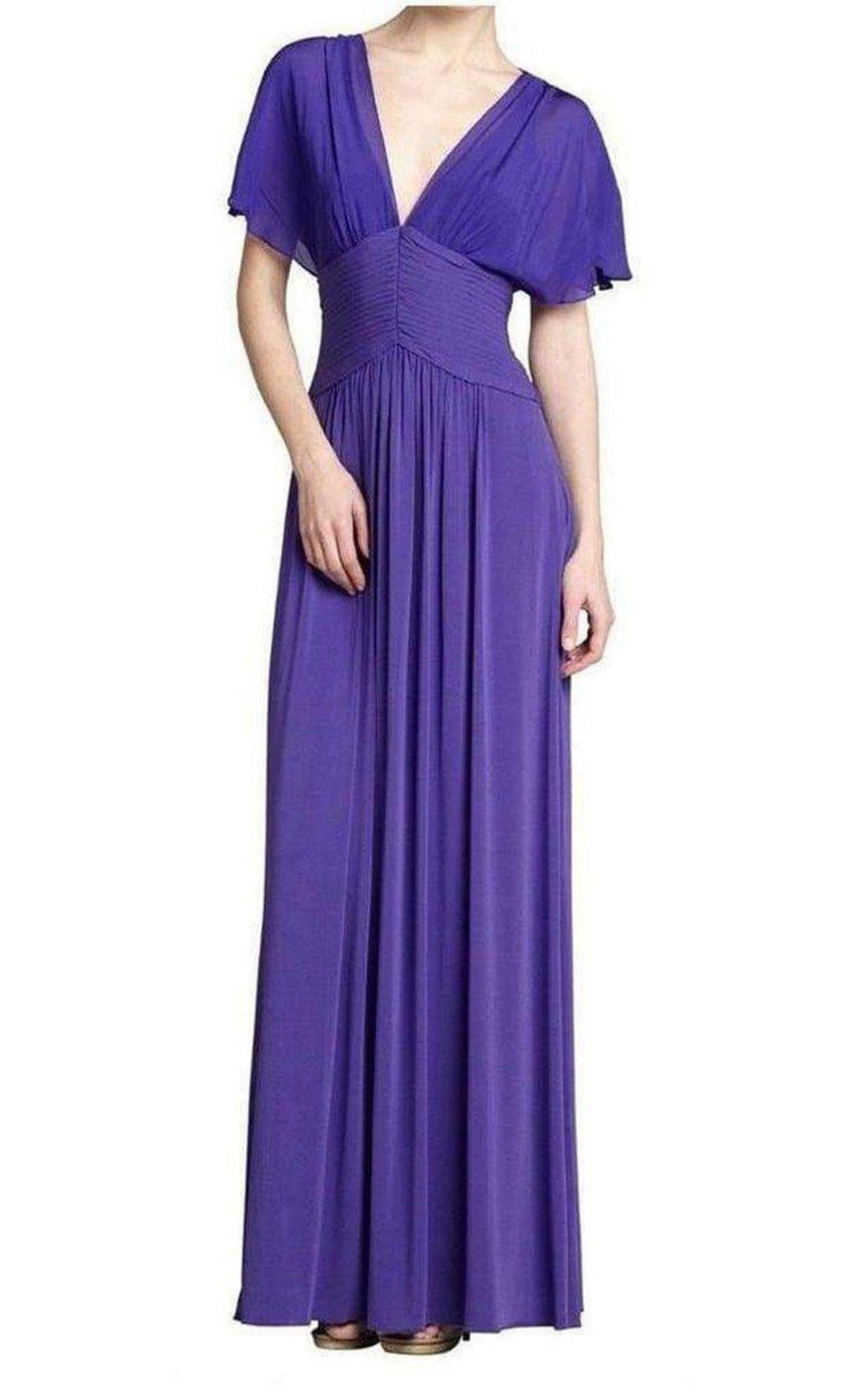  BCBGMAXAZRIALiz Purple Lace Back Formal Gown - Runway Catalog