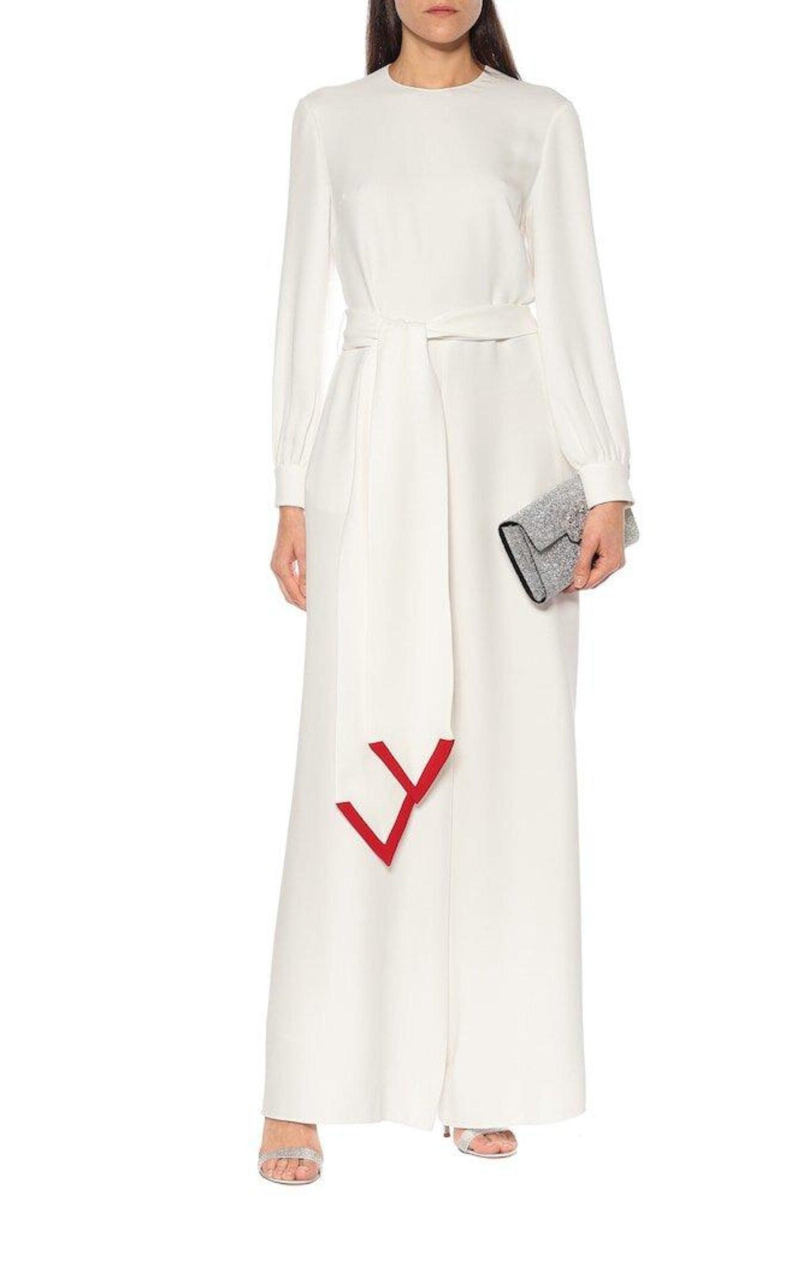 Valentino Long Sleeve Jumpsuit in White