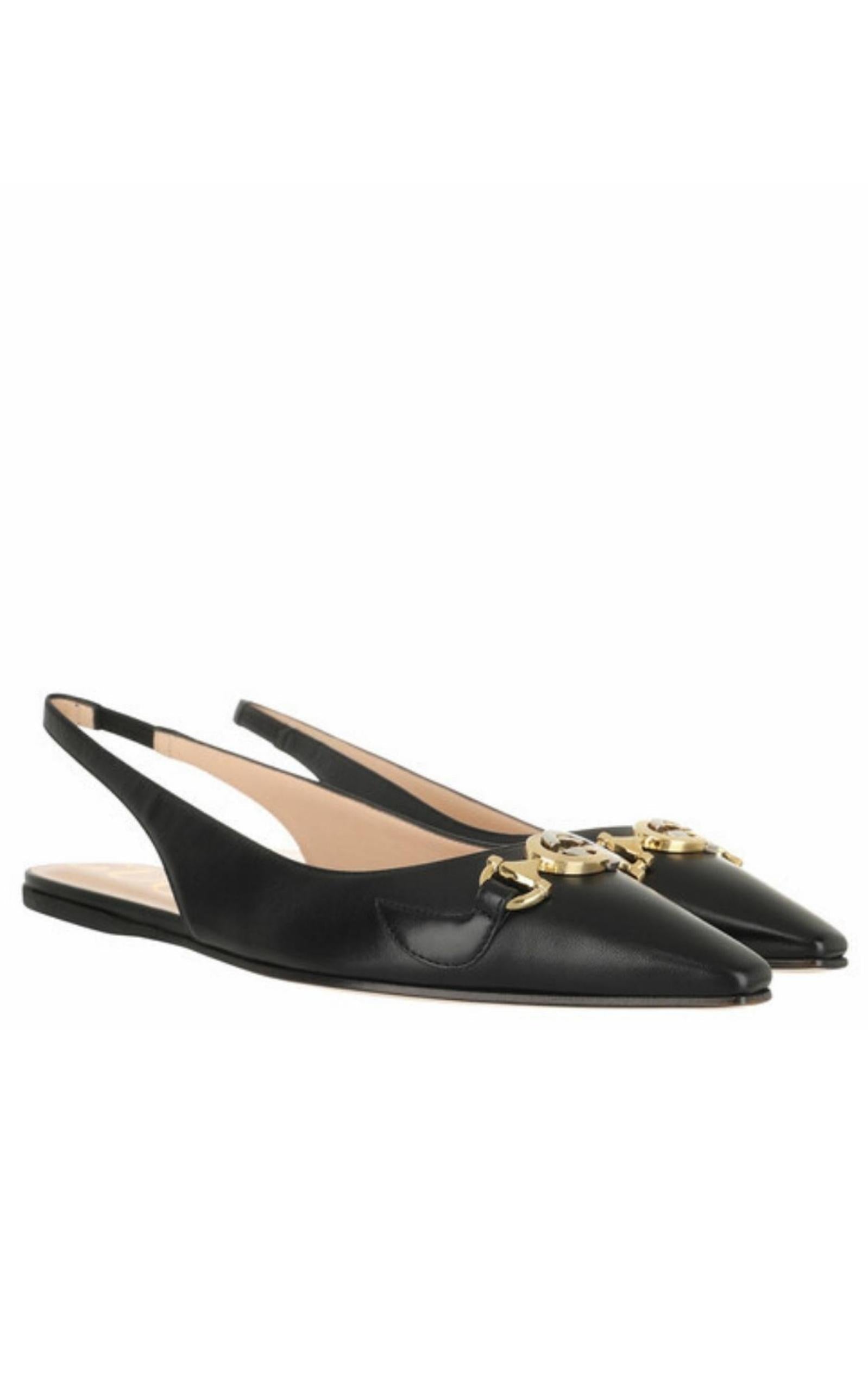  GucciLow Slingback Strap Pumps Leather - Runway Catalog