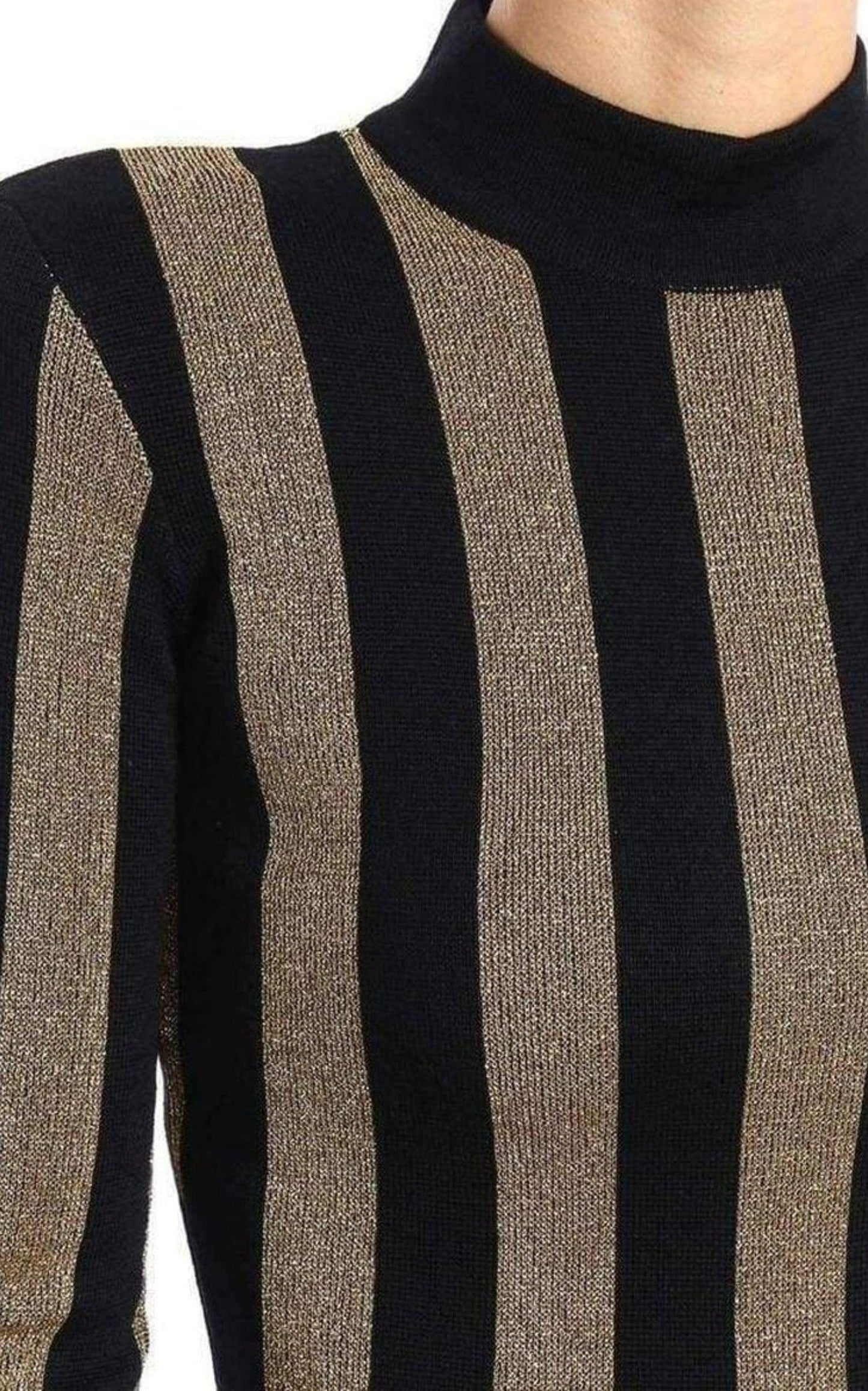  BalmainLurex Gold Black Striped Pattern Mini Dress - Runway Catalog