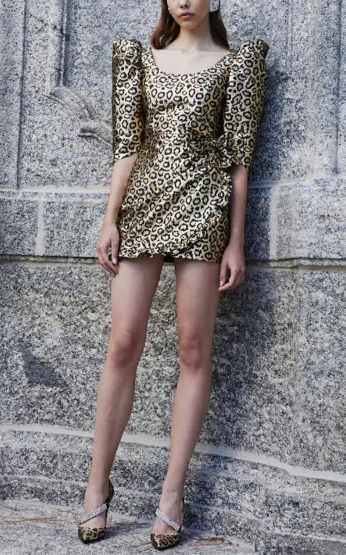  Alessandra RichLurex Leo Jacquard Mini Dress - Runway Catalog