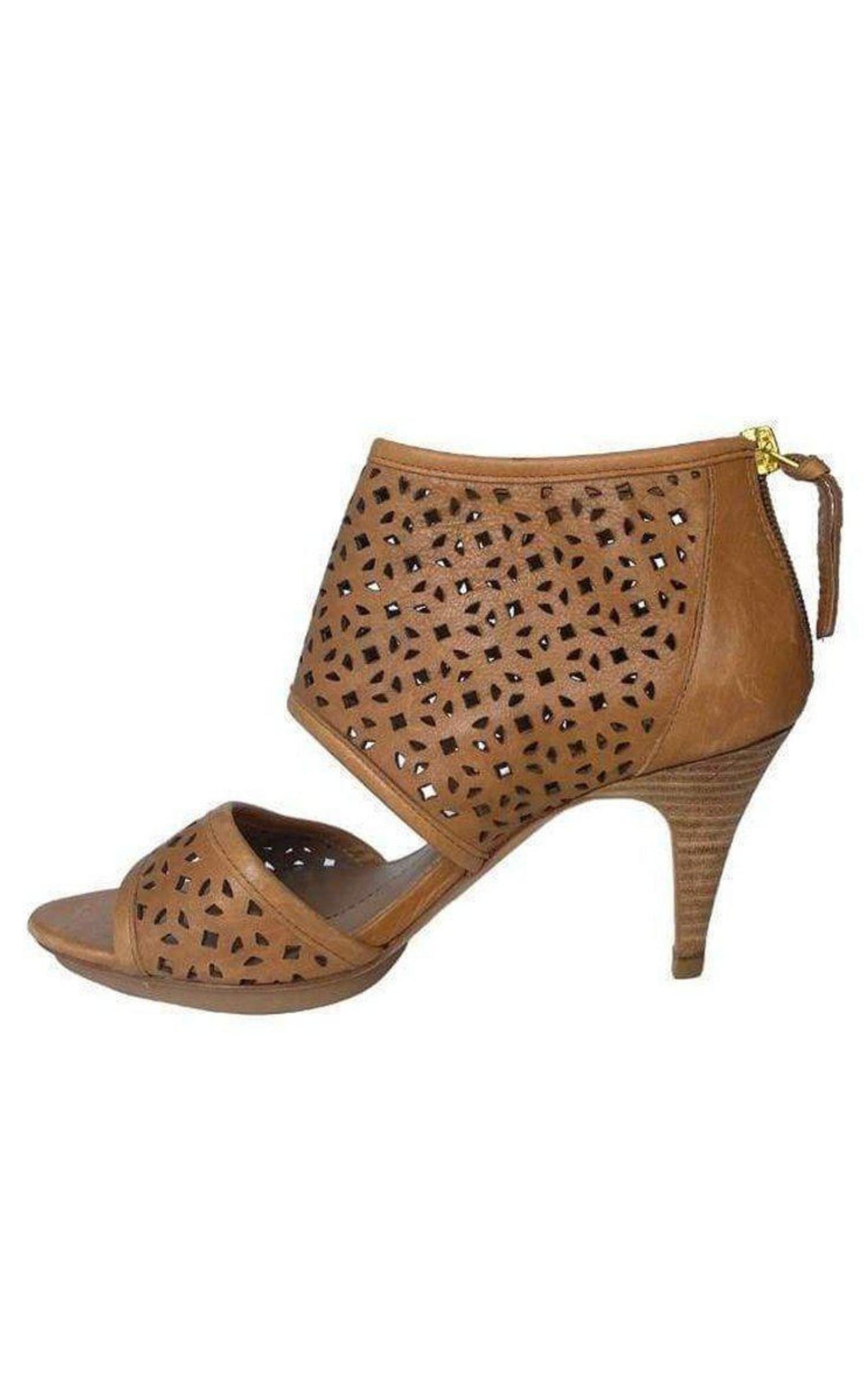  BCBGMAXAZRIAMa-Helena Peep Toe Leather Sandal Shoes - Runway Catalog